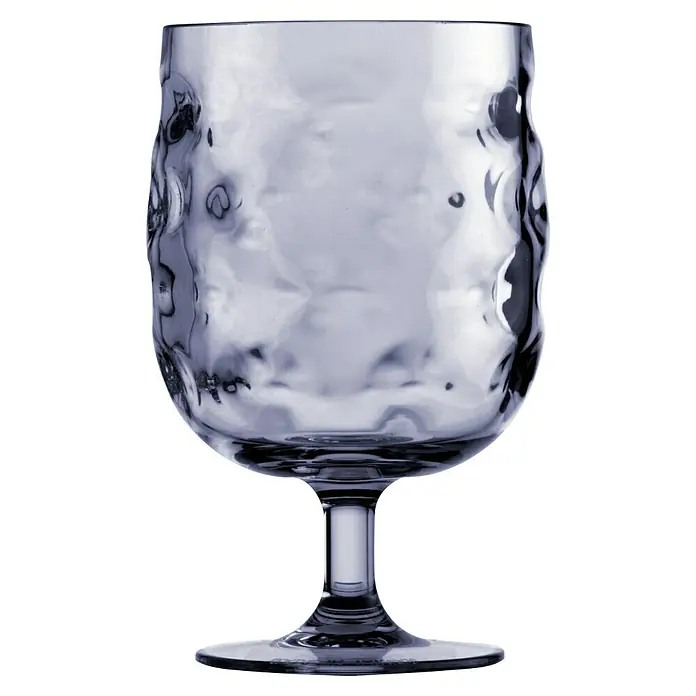 Marine Business Moon Copa Blue - 6 ud., Plástico, Azul - Elegante copa de vino con diseño martillado. La textura refinada y el tallo delicado añaden un toque especial a cualquier mesa.
