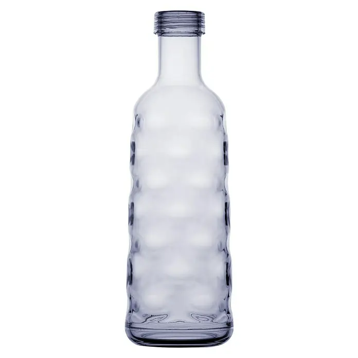 Marine Business Moon Botella - Plástico, 1,2 l, Azul - Una botella vacía y transparente con textura acanalada, ideal para bebidas o como elemento decorativo.