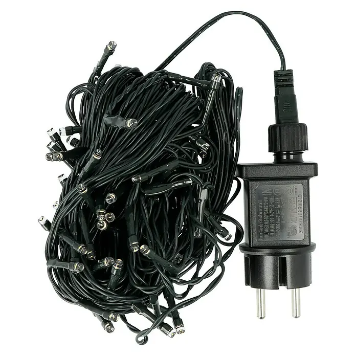 Tween Light Guirnalda luminosa LED - Para exterior, Color de luz: Blanco cálido, Número de bombillas: 80 ud., Funcionamiento en red, 17 m - Guirnalda de luces con cable negro y enchufe, ideal para decoración navideña. Las luces son compactas y brillan intensamente.