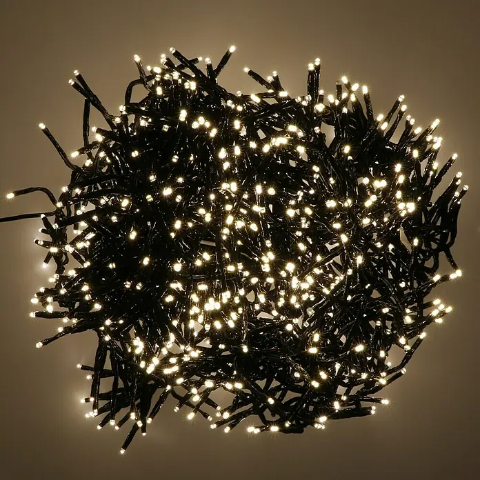 Tween Light Cadena de luces LED - Para exterior, Largo: 8,15 m, 768 ud., Funcionamiento en red, Color de luz: Blanco cálido - Un conjunto de luces LED blanco cálido, ideal para decoraciones festivas y crear un ambiente acogedor.