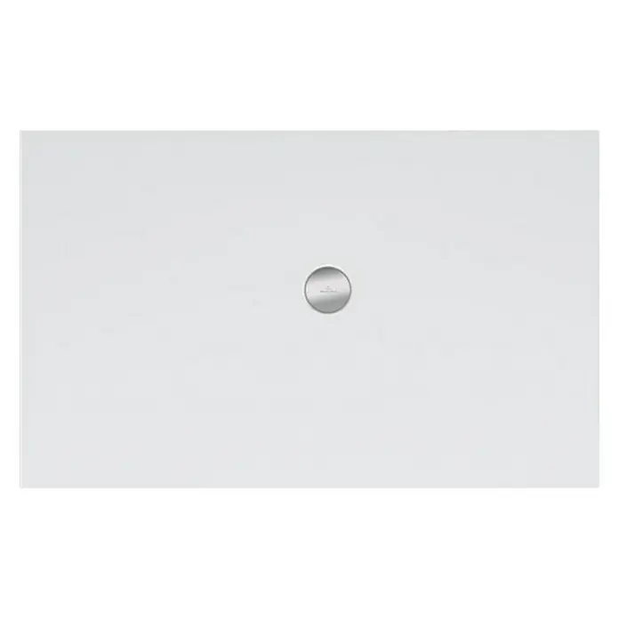 Villeroy & Boch Subway Duschwanne Infinity - L x B: 90 x 75 cm, Keramik, Weiß, Ausrichtung Wanne: Links - Weiße Duschwanne von Villeroy & Boch mit mittig platziertem, rundem Abfluss für ein modernes Badezimmerdesign. Klare Linien und minimalistische Ästhetik.