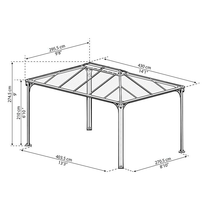 Palram Pérgola (L x An: 430 x 295 cm, Bronce)