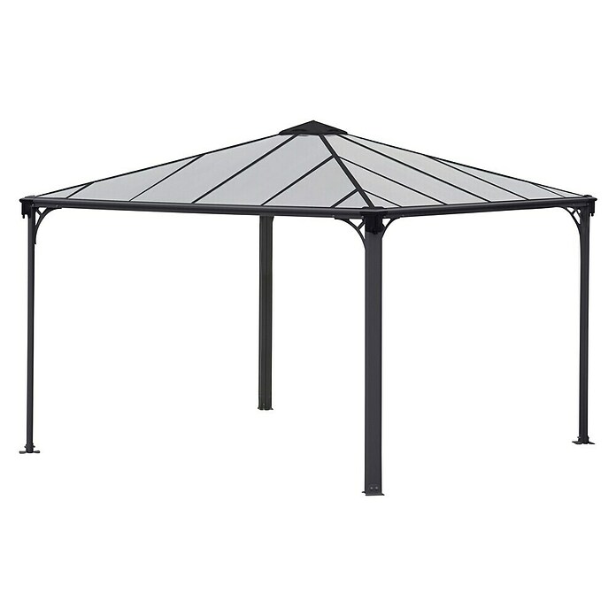 Palram – Canopia Cenador con cortinas Palermo (An x Pr: 360 x 360 cm, Color del armazón: Antracita, Aluminio) | BAUHAUS