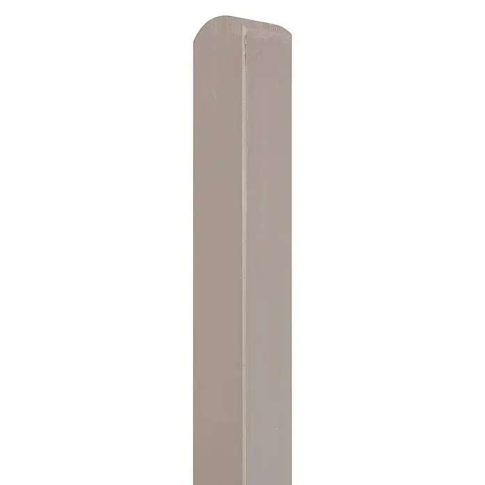 Andrewex Zaunpfosten - Länge: 135 cm, Grau - Nahaufnahme einer stilvollen, cremefarbenen Säule mit abgerundeter Spitze, die ein elegantes Design und hochwertige Verarbeitung zeigt.
