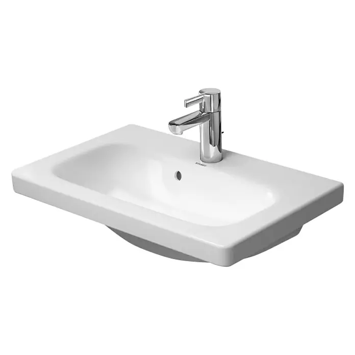 Duravit DuraStyle Waschtisch Typ 1 - 63,5 x 40 cm, Ohne Spezialglasur, Hahnloch: Mitte, Mit Überlauf, Weiß - Elegantes Waschbecken mit Armatur, ideal für moderne Badezimmer. Das weiße Keramikbecken bietet Stil und Funktionalität.