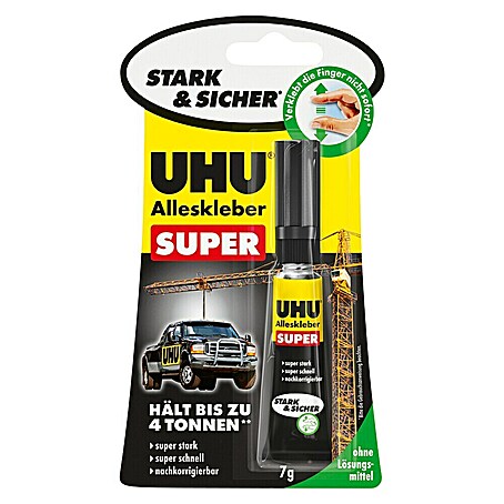 UHU Alleskleber Super stark & sicher (7 g, Gelartig, Gebrauchsfertig)