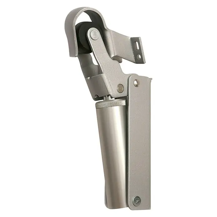 Justor Retenedor para puerta y ventana FR2 - Plateado, Carga soportada: 8 kg - Cierrapuertas plateado con velocidad de cierre ajustable para un cierre suave y silencioso, ideal para oficinas y hogares.