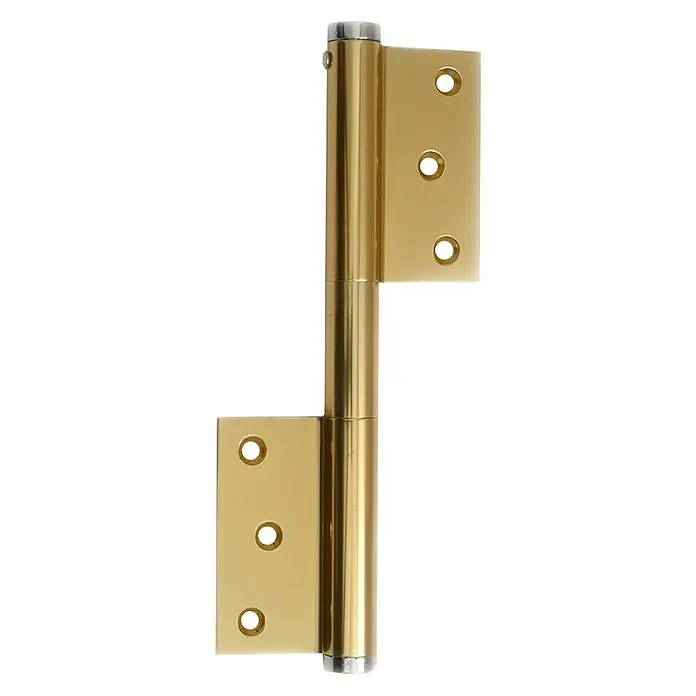 Justor Pernio bisagra MP 57 - Oro - Primer plano de una bisagra de puerta dorada.