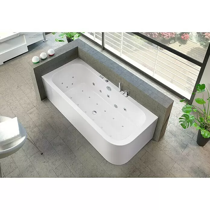 Ottofond Whirlpool Bonita - 180 x 80 cm, Sanitäracryl, Weiß, Rechtsseitig, Inklusive Ab- und Überlaufgarnitur - Stimmungsaufnahme