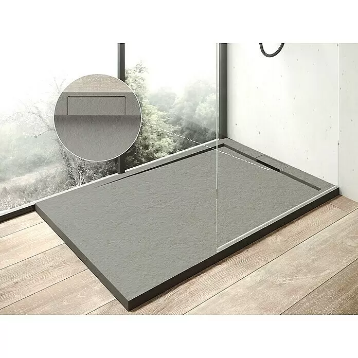 Ottofond Duschwanne Unico - L x B: 120 x 80 cm, Zementgrau - Stimmungsaufnahme