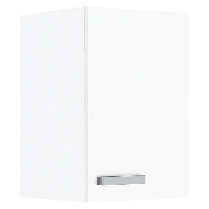 Optifit Salo214 Hängeschrank - 34,6 x 50 x 57,6 cm, Weiß - Dieser Küchenschrank in Weiß ist modern und funktional. Das schlichte Design und der silberne Griff machen ihn zu einem Hingucker in jeder Küche.