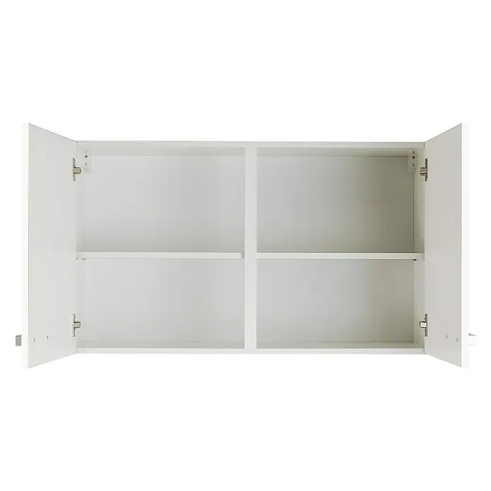 Optifit Salo214 Hängeschrank - 34,6 x 100 x 57,6 cm, Weiß - Offener, weißer Wandschrank mit zwei Regalböden, der viel Stauraum bietet und sich ideal für Küche oder Bad eignet.
