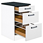 Optifit Salo214 Unterschrank (60 x 50 x 84,8 cm, Weiß, 3 Schubkästen) | BAUHAUS