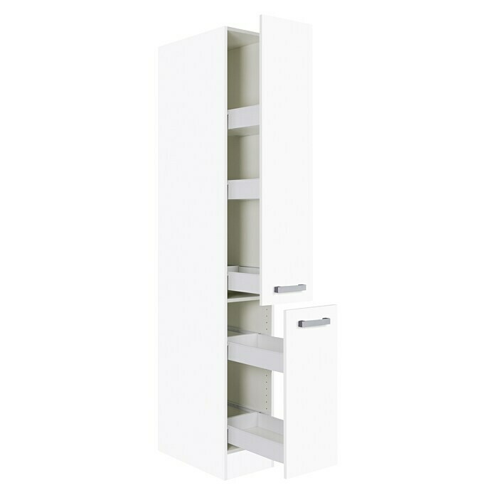 Optifit Salo214 Apotheker-Hochschrank57,1 x 30 x 206,8 cm, Weiß Diagonal View