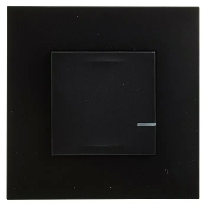 Legrand Valena Next with Netatmo Conmutador Iluminado - Negro, Satinado, Montaje en la pared - Interruptor de luz negro con cubierta cuadrada y diseño minimalista para interiores modernos. El accesorio perfecto para la decoración de tu hogar.