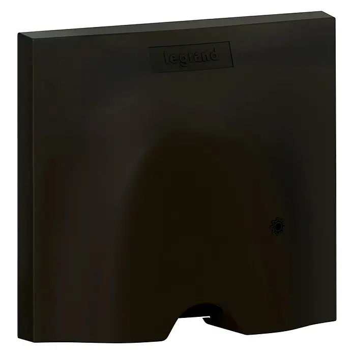 Legrand Valena Next with Netatmo Pasacables - Negro - Primer plano de una caja Legrand negra, que muestra el diseño elegante y la construcción de alta calidad del producto.