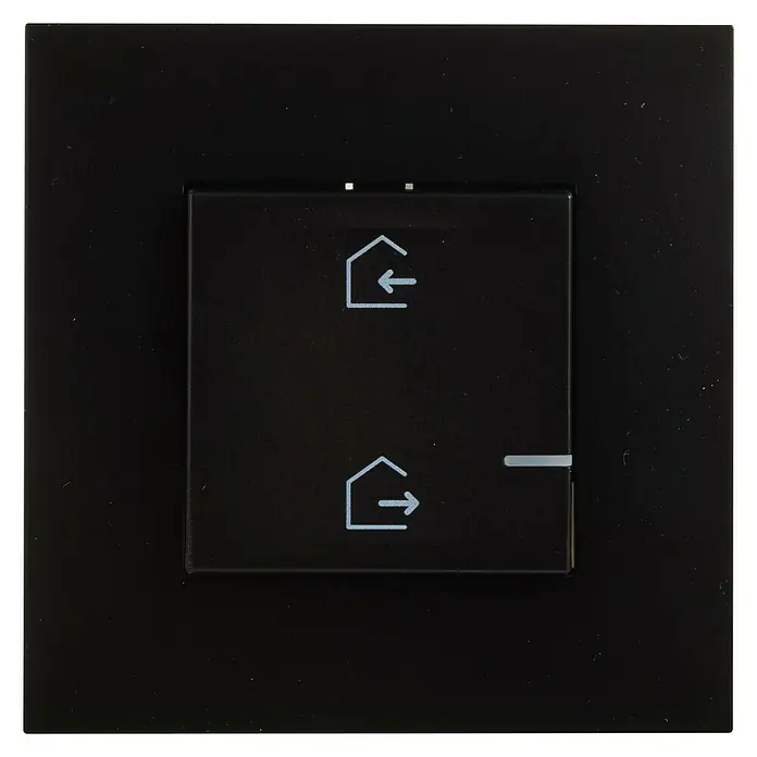 Legrand Valena Next with Netatmo Conmutador entrar/salir - Negro, Montaje en la pared, 16 A - Interruptor táctil negro con dos símbolos de casa y flechas para controlar persianas o estores enrollables.