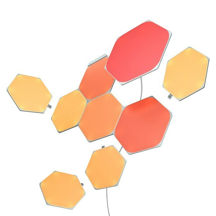 Nanoleaf LED-Panel Hexagon 9er Starter Set 2. Generation (L x B H: 23 x 20 x cm, Weiß, RGBW) BAUHAUS