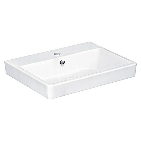 Camargue New York Waschtisch (82 x 46,5 cm, Ohne Spezialglasur, Hahnloch: Mitte, Mit Überlauf, Weiß)