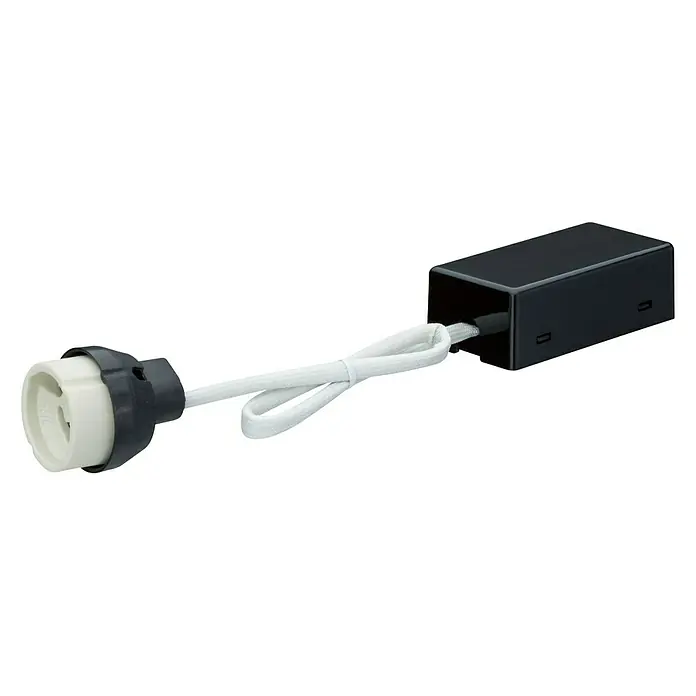 Paulmann Anschluss-Set - GU10, Leistung: 50 W - Elektrischer Adapter mit Glühbirnenfassung und schwarzem Gehäuse, ideal für Beleuchtungslösungen.