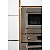 Respekta Premium Küchenzeile GLRP345HESGGKE (Breite: 345 cm, Mit Elektrogeräten, Grau Hochglanz)