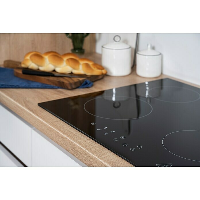 Respekta Premium Küchenzeile GLRP395HESWGKE (Breite: 395 cm, Mit Elektrogeräten, Weiß Hochglanz)