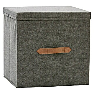 Store It Premium Aufbewahrungsbox Premium Ordnungsbox Cube (L x B x H: 33 x 33 x 33 cm, Leinen, Grau)