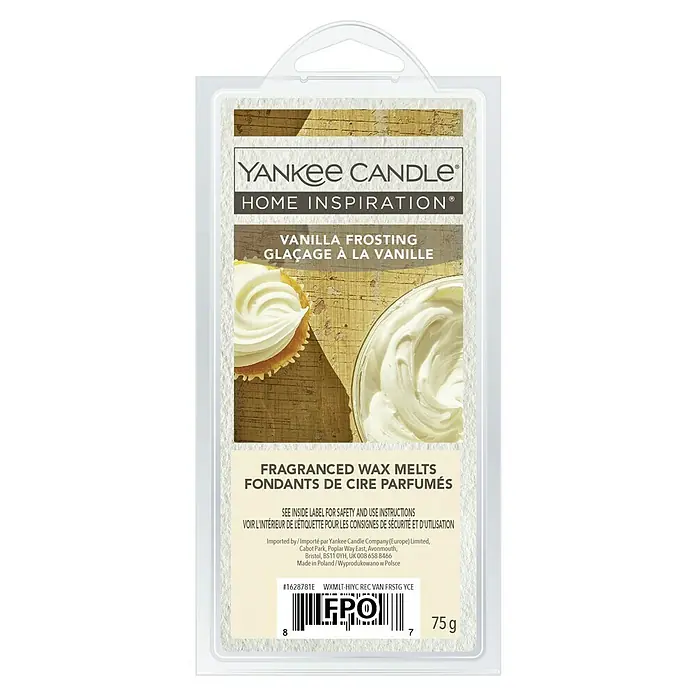 Yankee Candle Home Inspirations Duftwachs - Vanilla Frosting, 75 g - Yankee Candle Home Inspiration Duftwachs mit Vanille Frosting Aroma, für ein gemütliches und einladendes Zuhause.