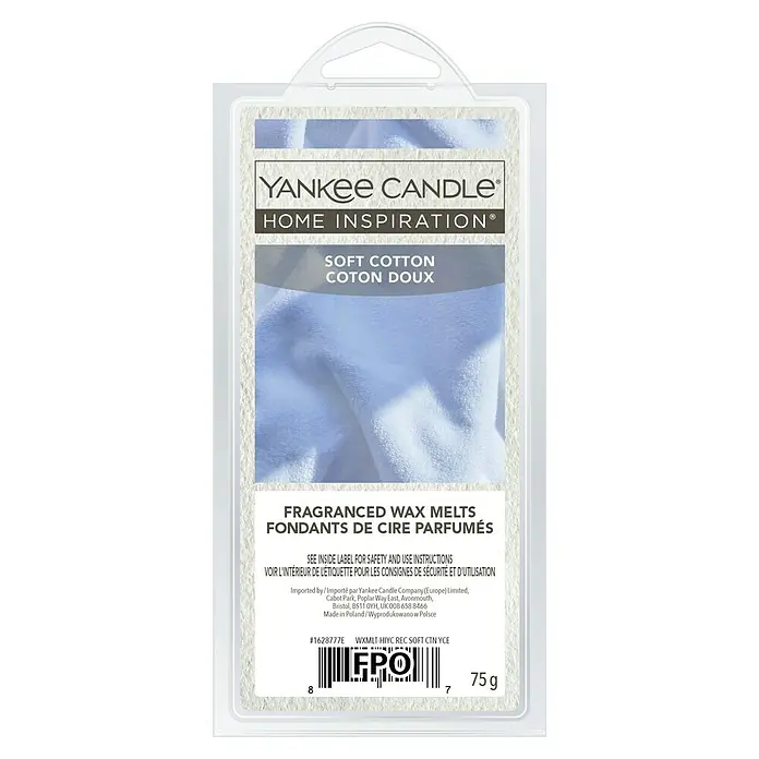 Yankee Candle Home Inspirations Duftwachs - Soft Cotton, 75 g - Yankee Candle Home Inspiration Duftwachs Soft Cotton: Genießen Sie den frischen, sauberen Duft weicher Baumwolle in Ihrem Zuhause.