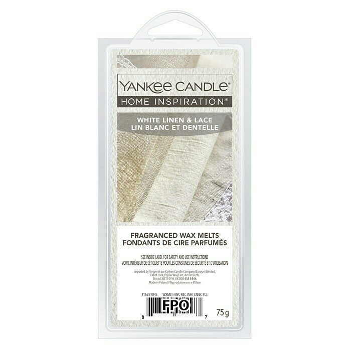 Yankee Candle Home Inspirations DuftwachsWhite Linen & Lace, 75 g Front View