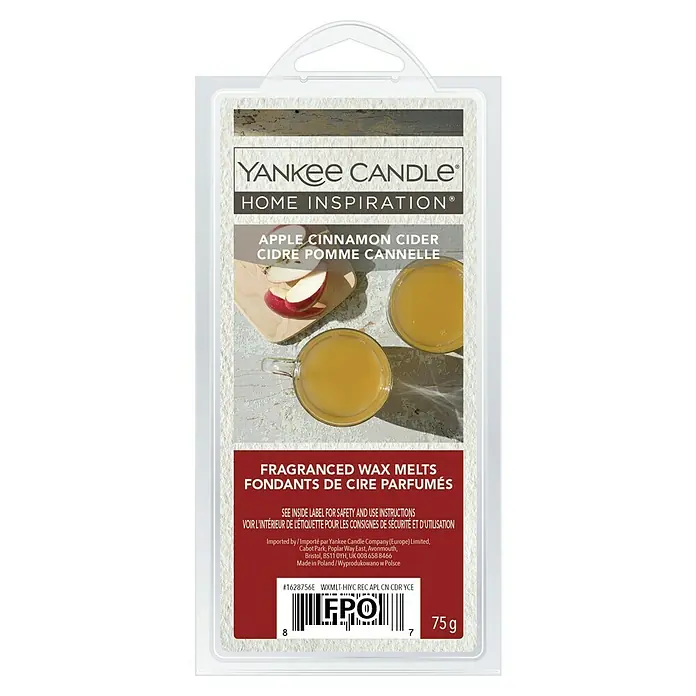 Yankee Candle Home Inspirations Duftwachs - Apple Cinnamon Cider, 75 g - Yankee Candle Home Inspiration Duftwachs mit Apfel-Zimt-Cider Duft, für ein gemütliches Ambiente und einen herbstlichen Duft im ganzen Haus.