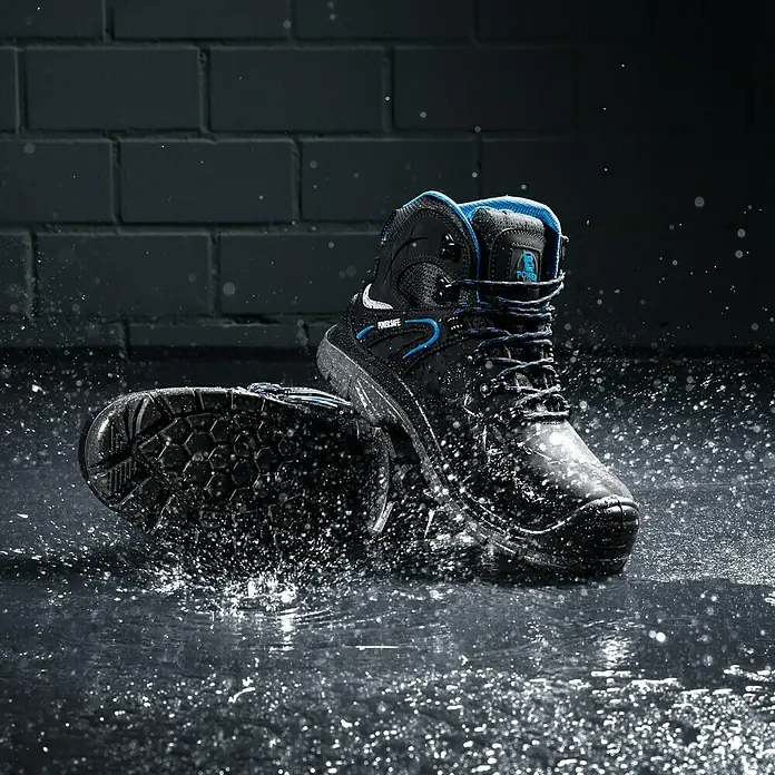 Power Safe Sicherheitshalbschuh Tom - Schuhgröße: 46, S3 - Wasserdichte PowerSafe Arbeitsstiefel im Spritzwasser. Ideal für Schutz und Komfort bei der Arbeit.