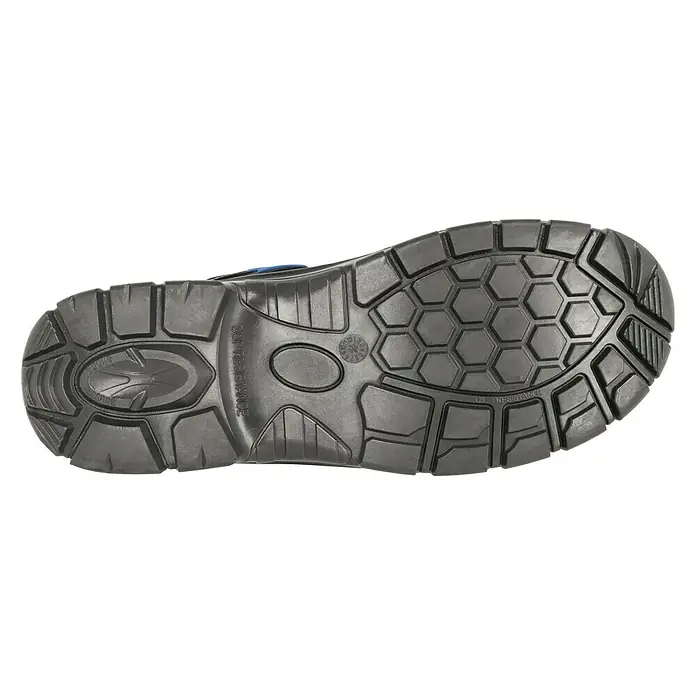 Power Safe Sicherheitshalbschuh Tom - Schuhgröße: 42, S3 - Nahaufnahme der Sohle eines Sicherheitsschuhs mit rutschfester Gummisohle für optimalen Grip.