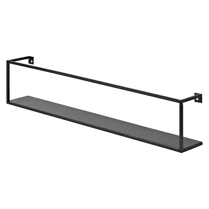 Dolle Estante de pared Aquarium - L x An x Al: 60 x 8 x 12 cm, Carga soportada: 15 kg, Acero - Elegante estante de pared negro con un diseño minimalista. La solución ideal para exhibir libros, plantas u objetos decorativos con estilo.