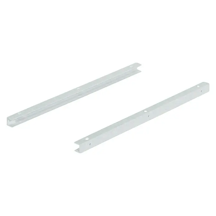 Häfele Guía para cajones - Longitud de instalación: 440 mm, 1 ud., Plástico, Blanco - Dos guías blancas alargadas con perfil en forma de U y orificios para su fijación.