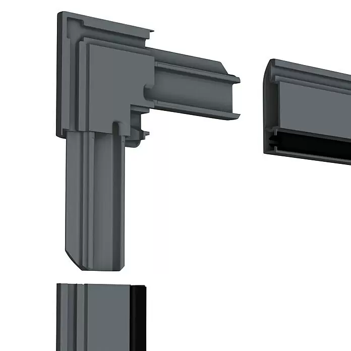 Easy Life easyLINE 2 Insektenschutzfenster XL - B x H: 150 x 210 cm, Anthrazit, Montage Insektengitter: Klemmen - Detailaufnahme
