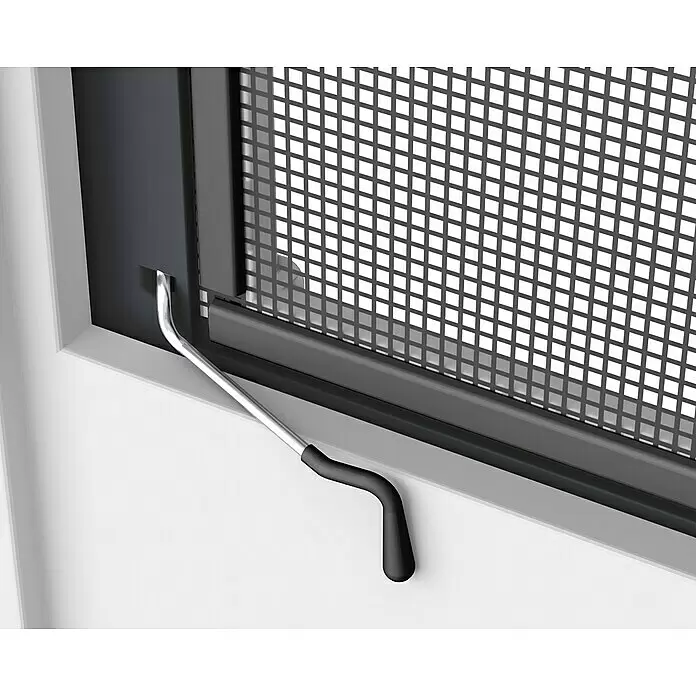Easy Life easyLINE 2 Insektenschutzfenster XL - B x H: 150 x 210 cm, Anthrazit, Montage Insektengitter: Klemmen - Detailaufnahme