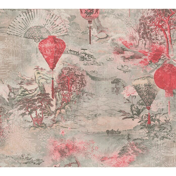 AS Creation Asian Fusion Vliestapete (Bunt, Motiv, 10,05 x 0,53 m)