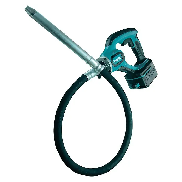 Makita LXT 18V Akku-Betonverdichter DVR450RTE - 18 V, 2 Akkus, Schwingzahl: 13.000 U/min - Bild einer Makita Akku-Fettpresse, ideal für Bau und Industrie. Leistungsstark und kabellos für den flexiblen Einsatz.