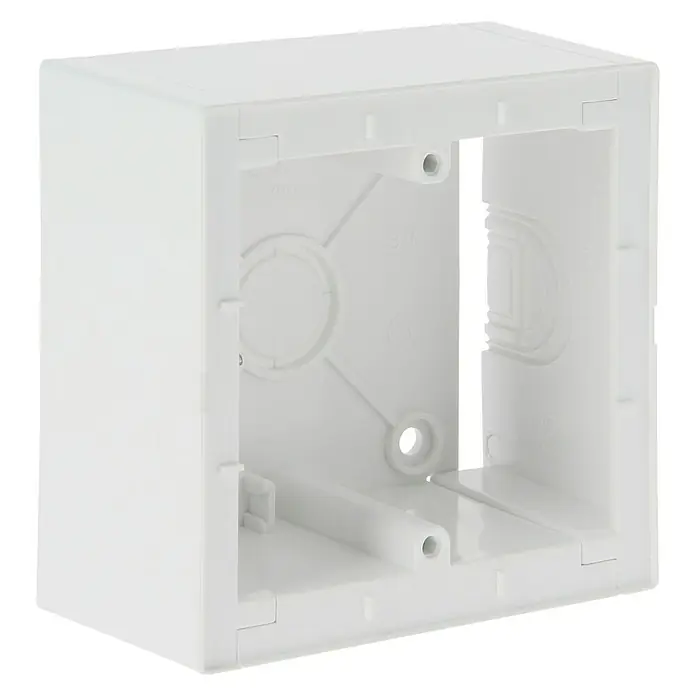 BJC Viva Caja de superficie blanca - 43 x 86 x 86 mm, Colocar - Una caja de empotrar blanca, ideal para instalar interruptores y enchufes en interiores. Construcción robusta para un montaje seguro.