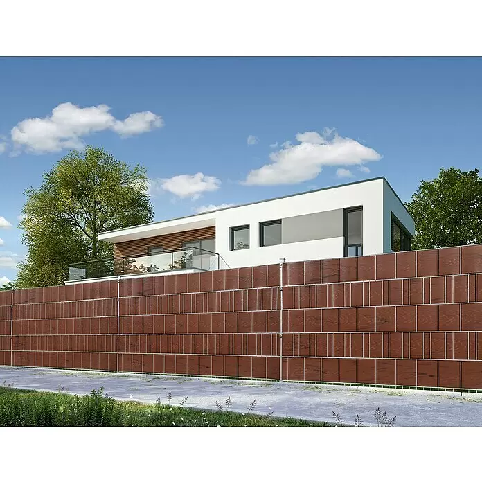 Sichtschutzstreifen - 251,5 x 19 cm, PVC, Braun - Stimmungsaufnahme