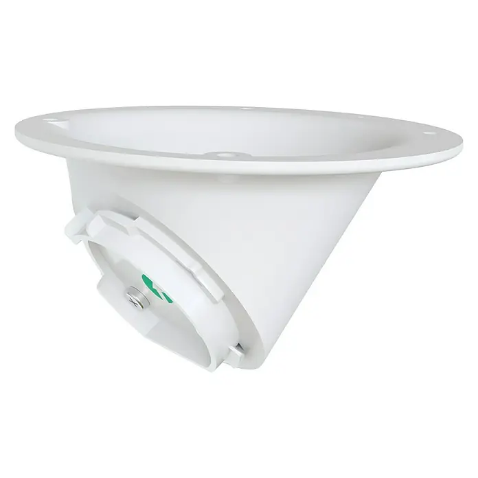 Arlo Halterung - Für Arlo Pro3 Floodlight-Sicherheitskamera, Weiß, 5 x 4 x 6 cm - Nahaufnahme einer weißen, konisch geformten Deckenleuchte.