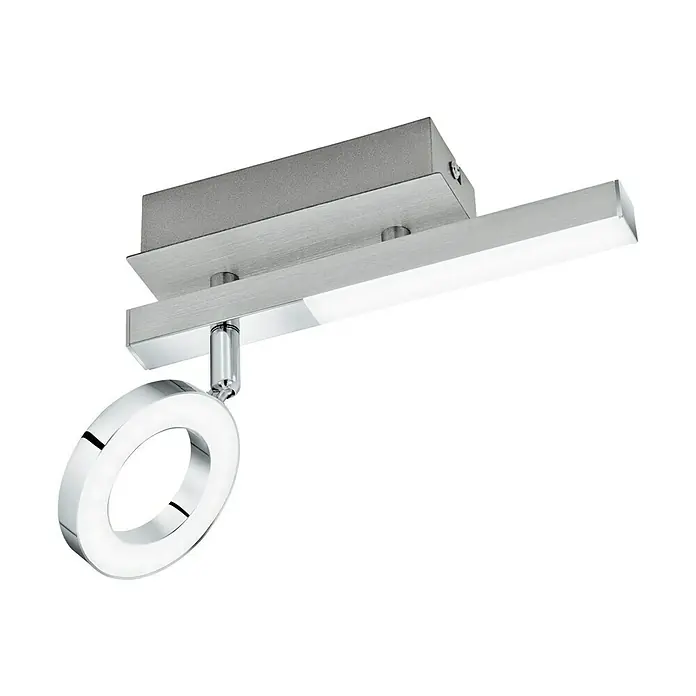 Eglo LED-Wandstrahler Cardillio 1 - Chrom, Warmweiß, 1 Stk. - Moderne LED-Deckenleuchte mit einem rechteckigen Lichtelement und einem runden, verchromten Strahler. Sie bietet eine elegante und helle Beleuchtung.