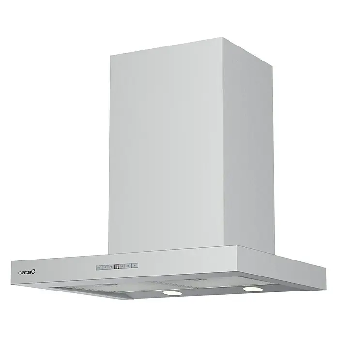 Cata Campana de pared Sygma 6000 X - Ancho: 60 cm, Máx. Potencia del ventilador en modo extracción: 850 m³/h, Acero inoxidable - Un diseño moderno de campana extractora blanca, ideal para cualquier cocina. La forma elegante y las luces integradas optimizan la experiencia de cocina.