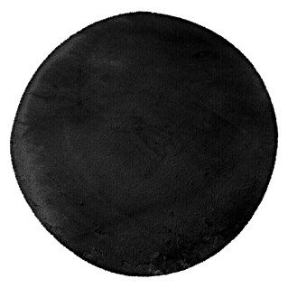 Teppich rund Happy (Schwarz, Durchmesser: 120 cm, 100 % Polyester (Flor))