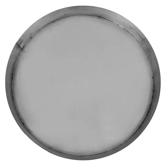 Feuerschale - 65 cm, Edelstahl - Ein silberner Serviertablett mit einem minimalistischen und modernen Design, ideal für jeden Anlass. Das Tablett ist robust und elegant.
