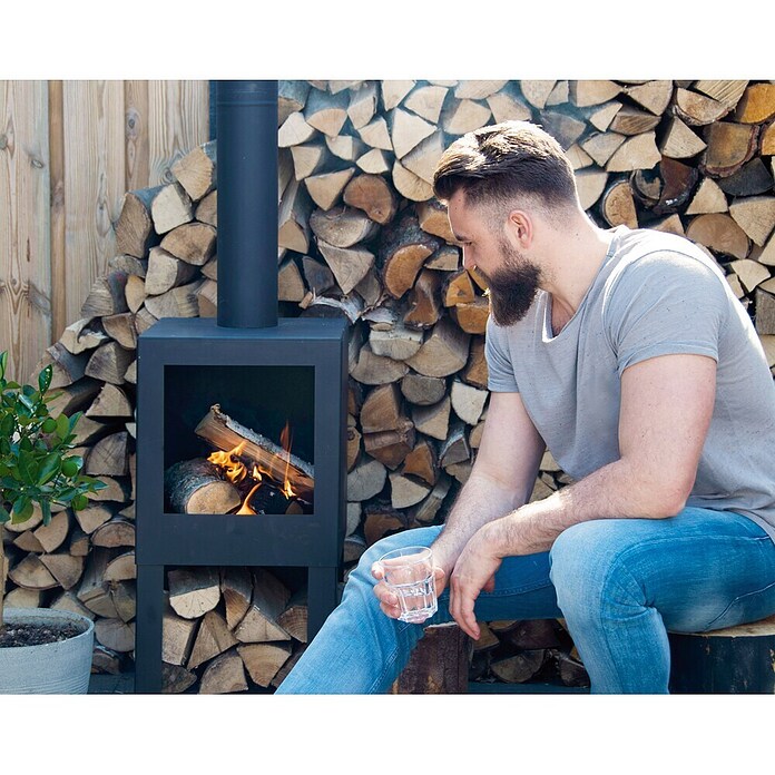 Esschert Design Fancy Flames Tuinhaard (38,4 x 38,4 x 136,4 cm, Staal) | BAUHAUS