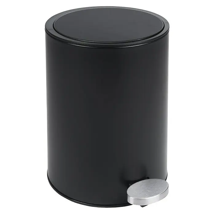 Camargue Treteimer Luba - 3 l, Edelstahl, Schwarz - Dieser schwarze Treteimer aus Metall ist eine stilvolle und praktische Lösung für die Abfallentsorgung in jedem Badezimmer oder Küche.