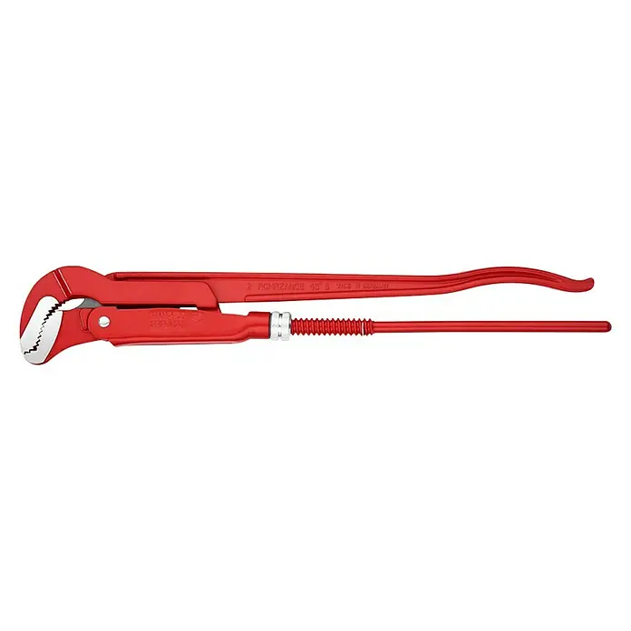 Knipex Wasserpumpenzange S-Maul - Länge: 570 mm, Max. Backenöffnung: 70 mm - Diese Abbildung zeigt eine Rohrzange, ein robustes Werkzeug zum Greifen und Drehen von Rohren, ideal für Sanitärarbeiten.