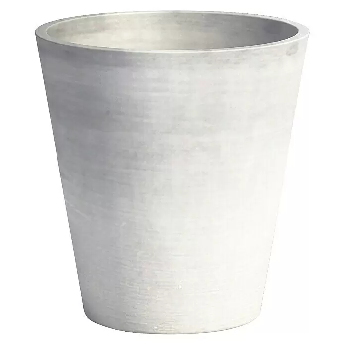 Ecopots Orchideentopf Morinda - Außenmaß (Ø x H): 14 x 16 cm, Kunststoff, Weißgrau - Helles graues konisches Pflanzgefäß aus Beton.